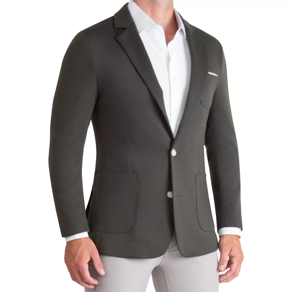 State and Liberty Athletic Fit Knit Blazer - Charcoal