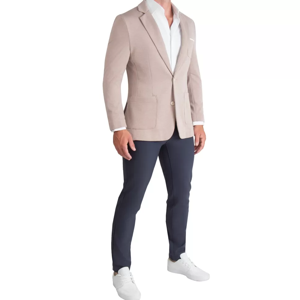 State and Liberty Athletic Fit Knit Blazer - Desert Taupe