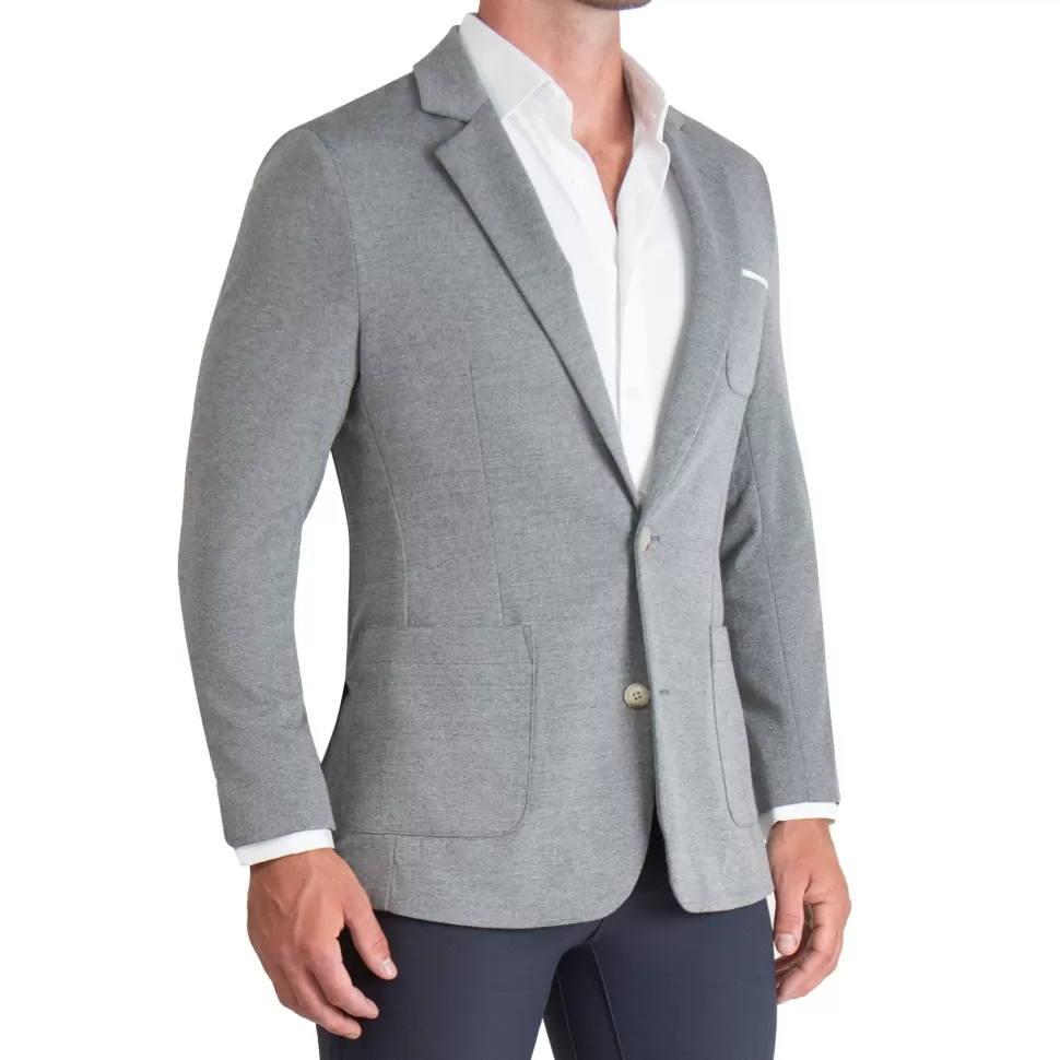 State and Liberty Athletic Fit Knit Blazer - Light Grey