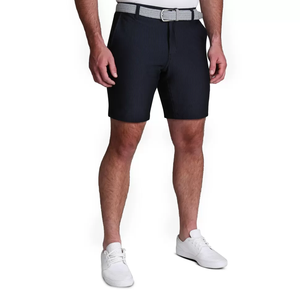 State and Liberty Athletic Fit Shorts - Navy Seersucker