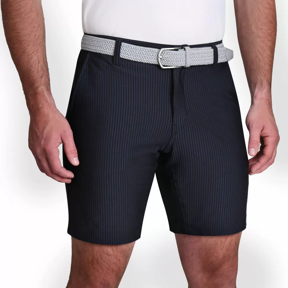 State and Liberty Athletic Fit Shorts - Navy Seersucker