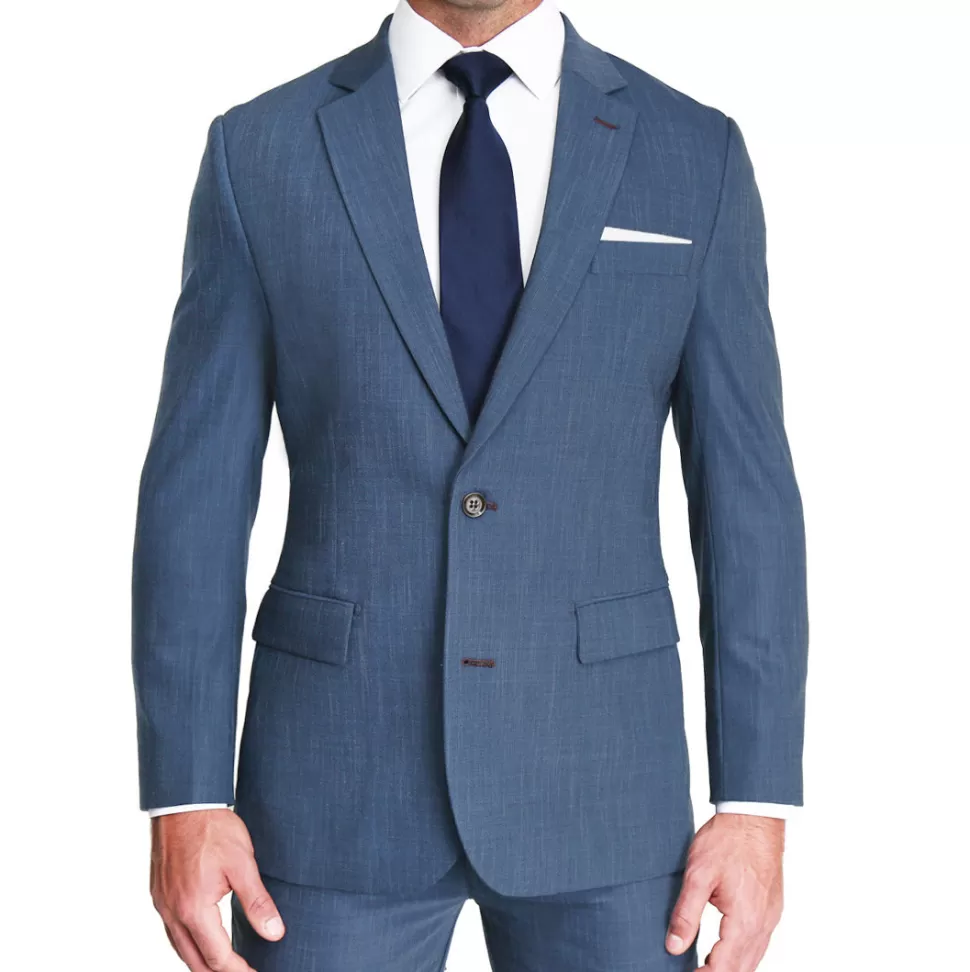 State and Liberty Athletic Fit Stretch Blazer - Heathered Blue