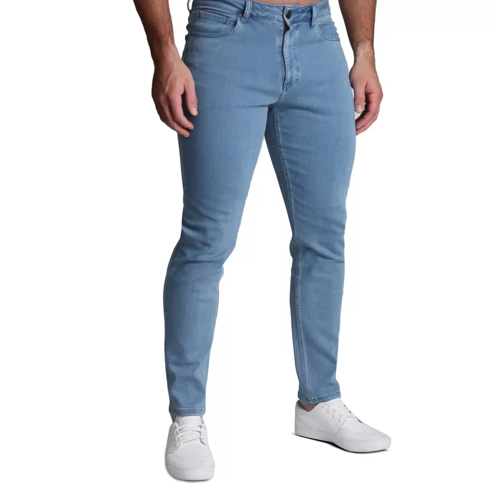 State and Liberty Athletic Fit Stretch Jeans - Light Blue