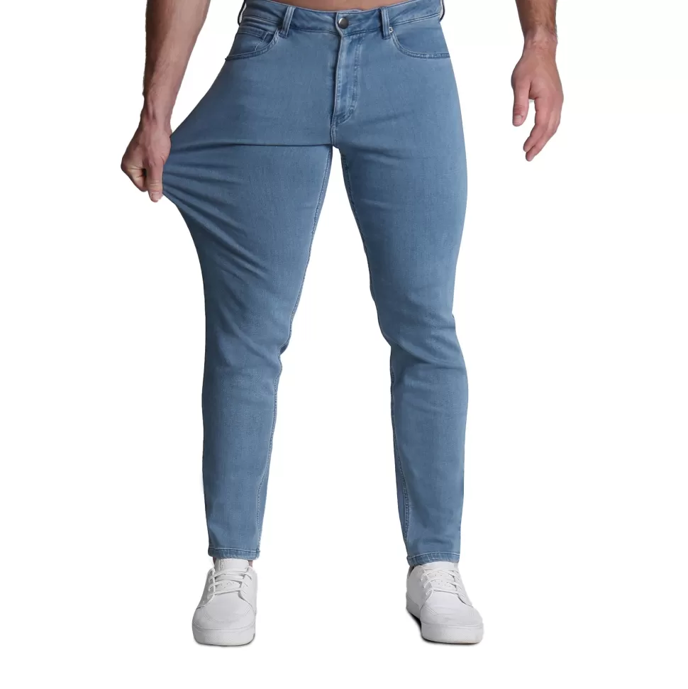 State and Liberty Athletic Fit Stretch Jeans - Light Blue