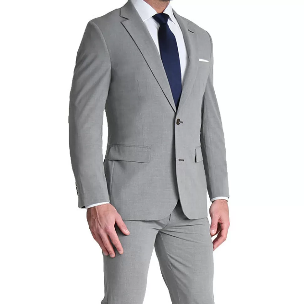 State and Liberty Athletic Fit Stretch Suit - Lightweight Heathered Smoked Grey