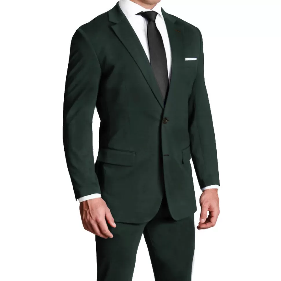 State and Liberty Athletic Fit Stretch Suit - Solid Hunter Green