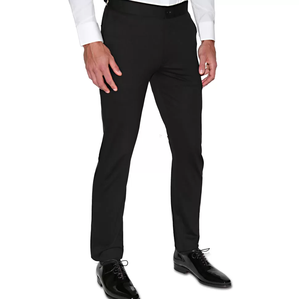 State and Liberty Athletic Fit Stretch Tuxedo Pants - Black