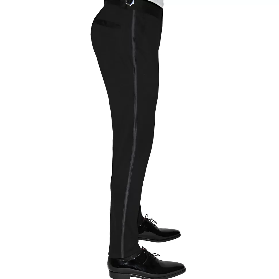 State and Liberty Athletic Fit Stretch Tuxedo Pants - Black