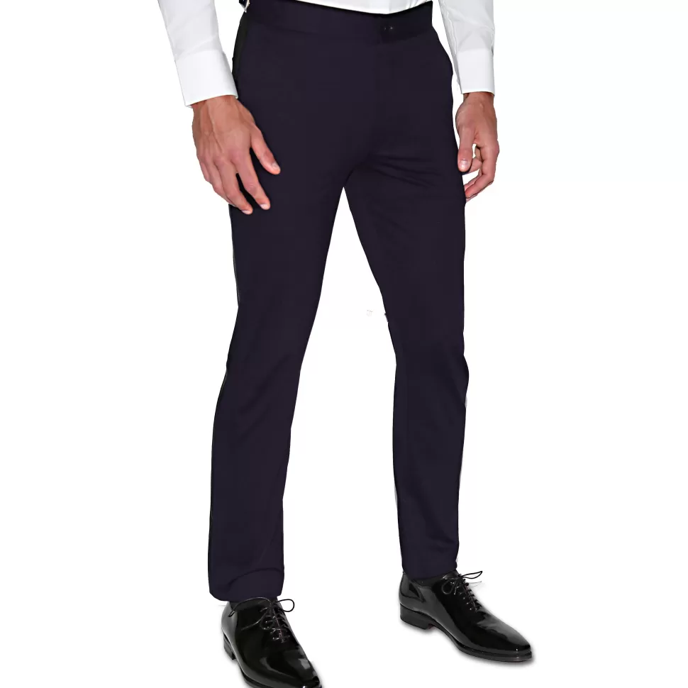 State and Liberty Athletic Fit Stretch Tuxedo Pants - Navy