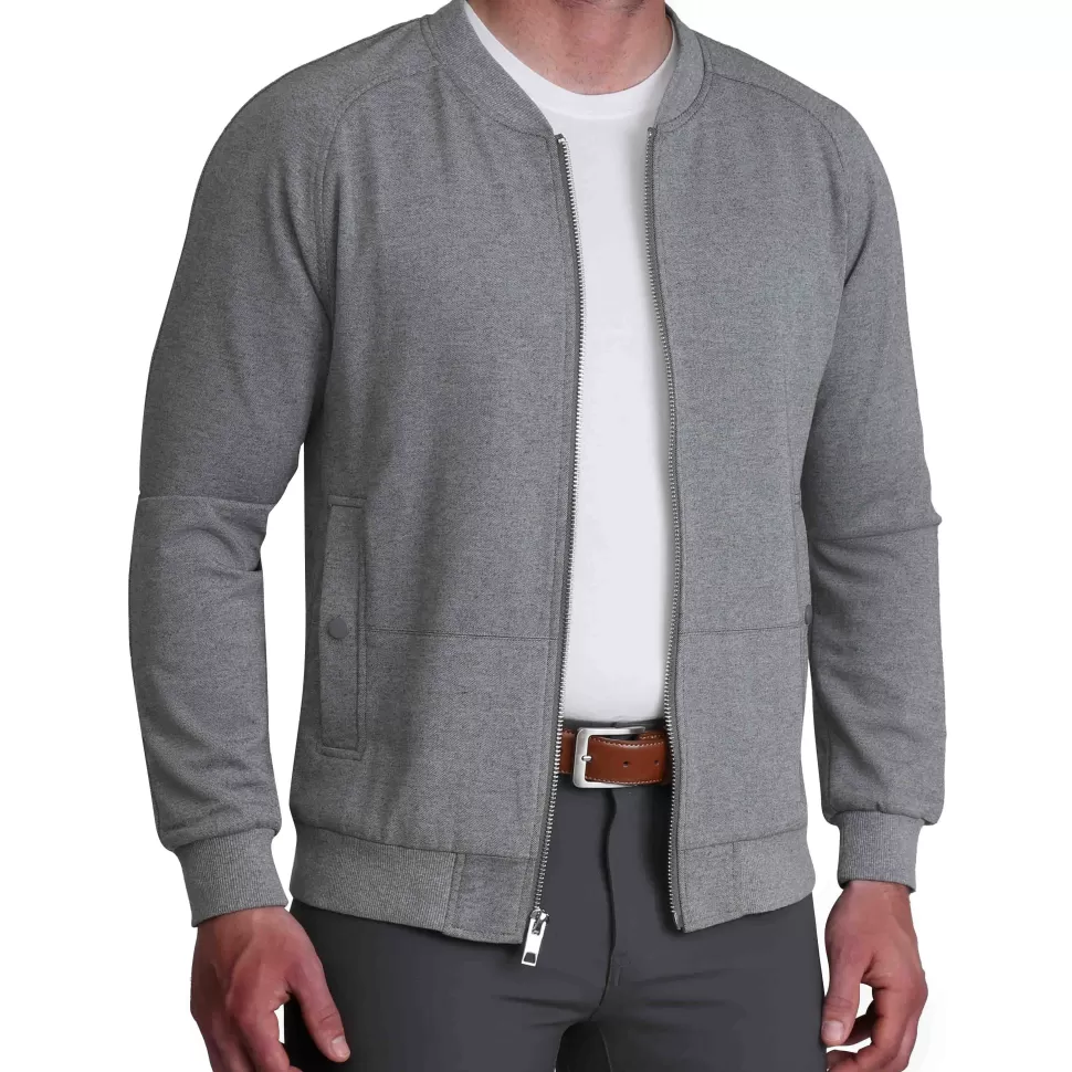 State and Liberty Knit Stretch Bomber - Grey