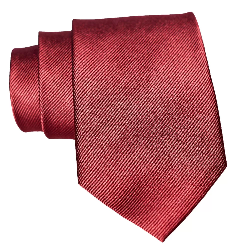 State and Liberty Maroon Woven Silk Tie