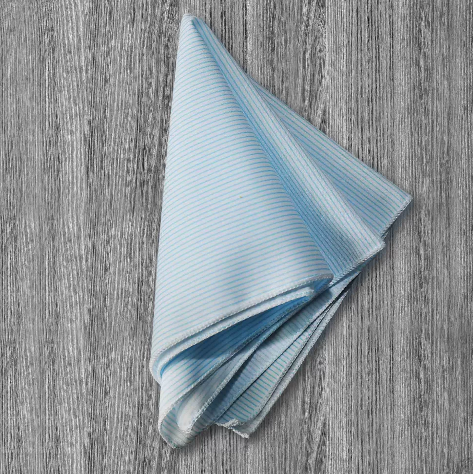 State and Liberty Pocket Square - Light Blue Pinstripe