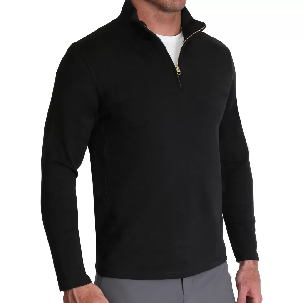 State and Liberty Quarter Zip - Solid Black