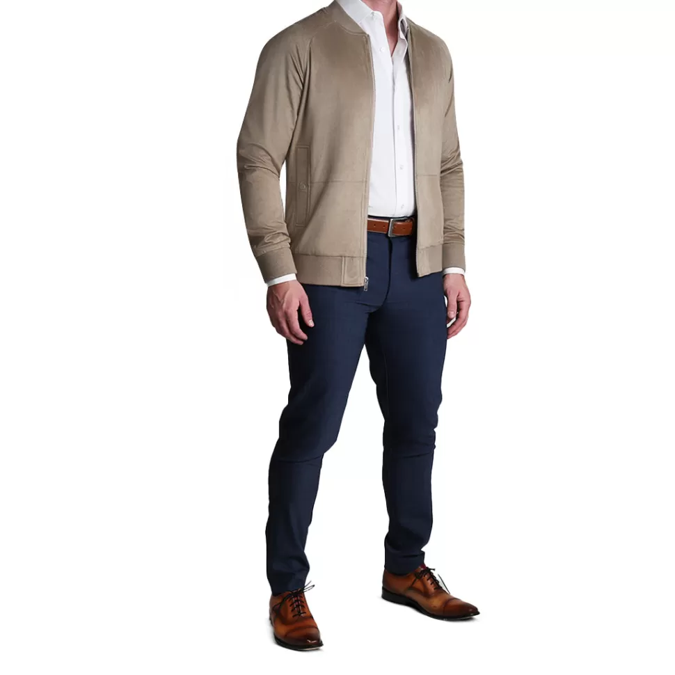 State and Liberty Suede Stretch Bomber - Tan