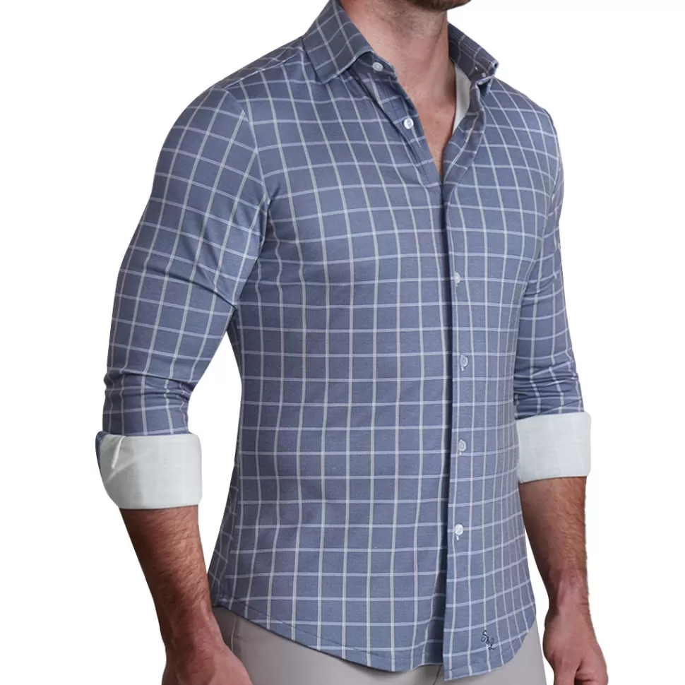State and Liberty "The Davy" Navy, Light Blue, and Cream Casual Button Down