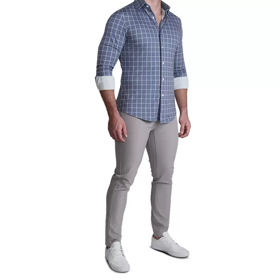 State and Liberty "The Davy" Navy, Light Blue, and Cream Casual Button Down