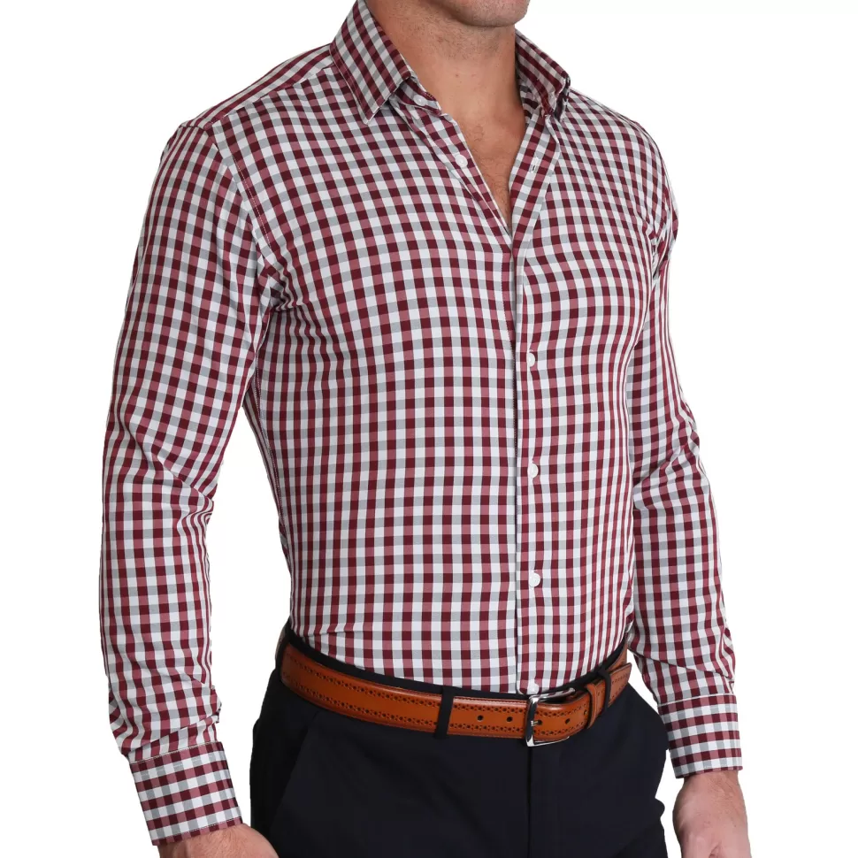 State and Liberty "The Dawson" Big Maroon and Grey Check