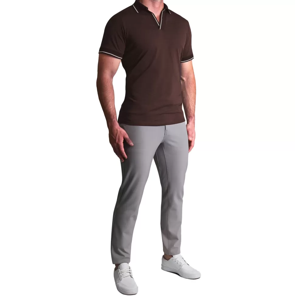 State and Liberty "The Hayes" Brown with White Tipped Polo