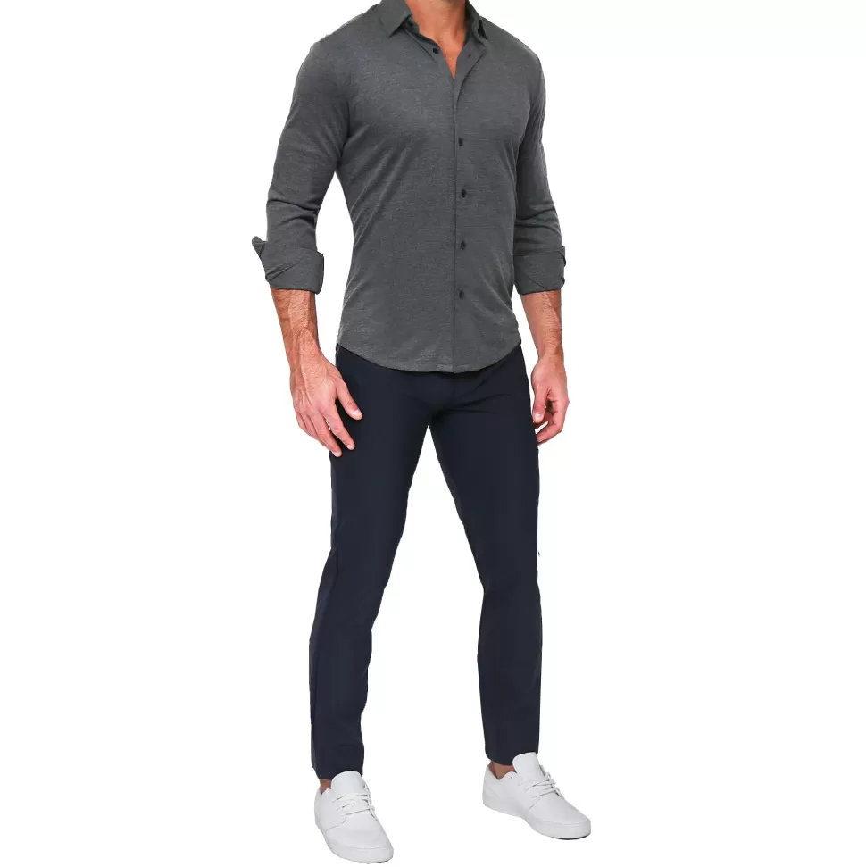 State and Liberty "The Mackinac" Heathered Charcoal Casual Button Down