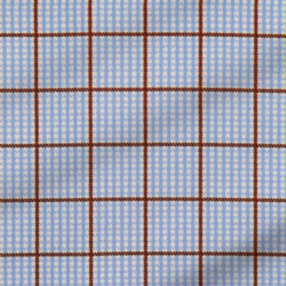 State and Liberty "The Marcus" Brown, White, & Light Blue Windowpane