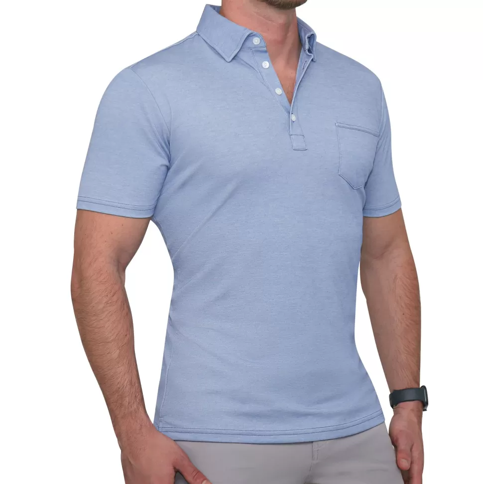 State and Liberty "The Matt" Sky Blue Pique Polo