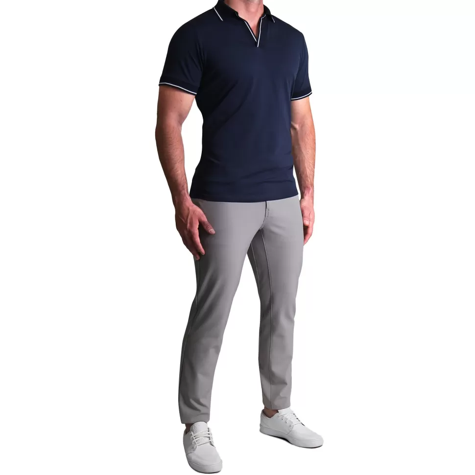 State and Liberty "The Rhett" Navy With White Tipped Polo