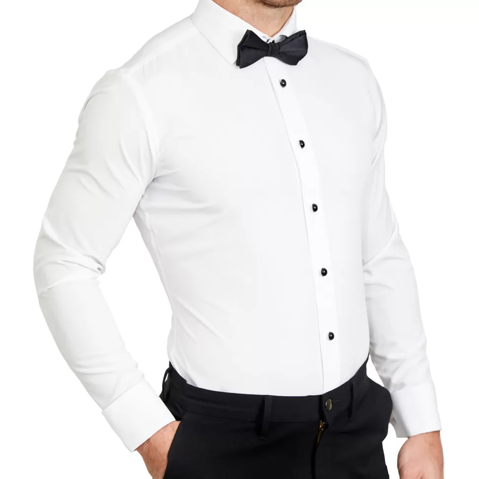 State and Liberty The Solid White Tuxedo Shirt