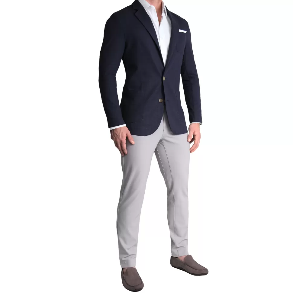 State and Liberty Unstructured Linen Blazer - Navy