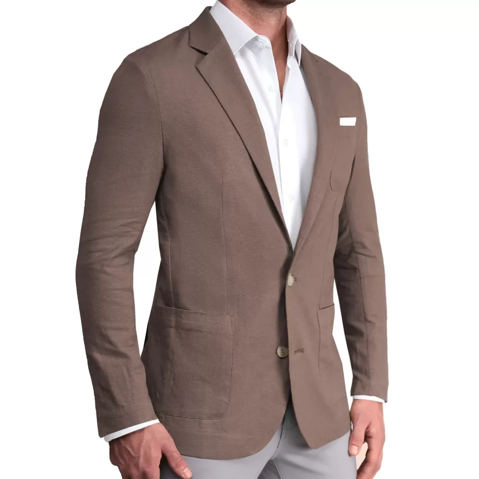 State and Liberty Unstructured Linen Blazer - Taupe